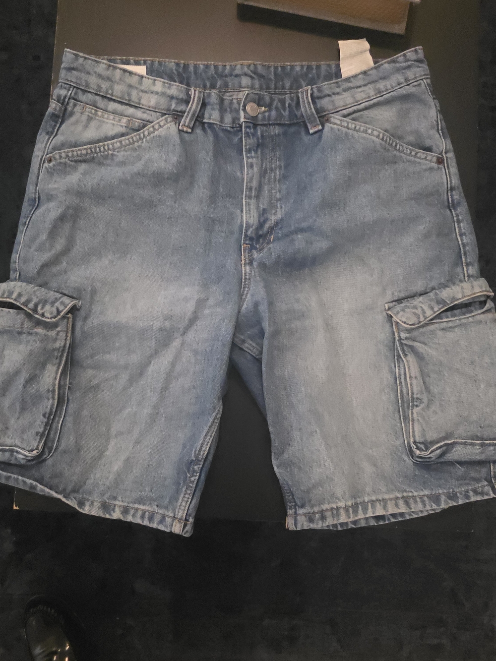 Zara Light Blue Denim Cargo Shorts